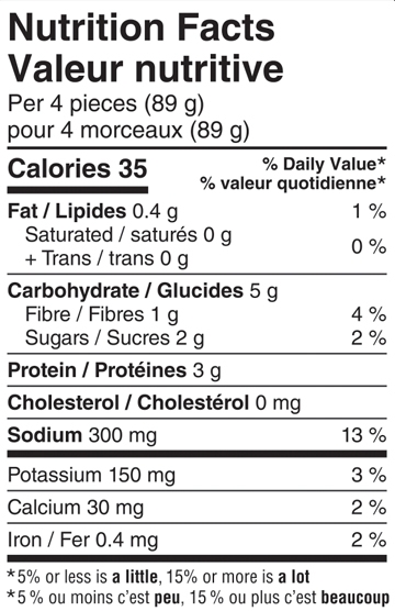 Valeurs nutritives